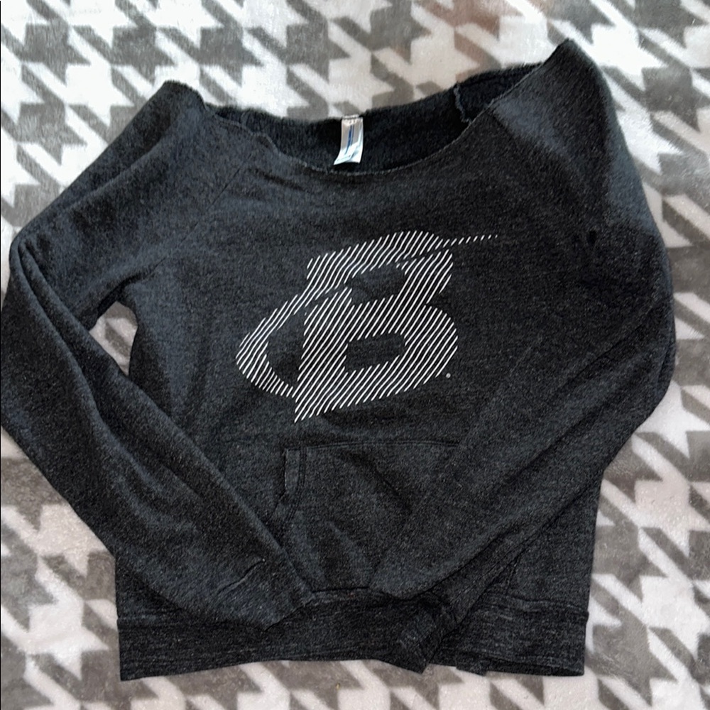 Dark Gray Off-the-Shoulder Sweater